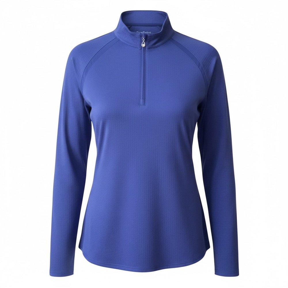 San Soleil Blue Long‎ Sleeve 1/2 Zip NWT